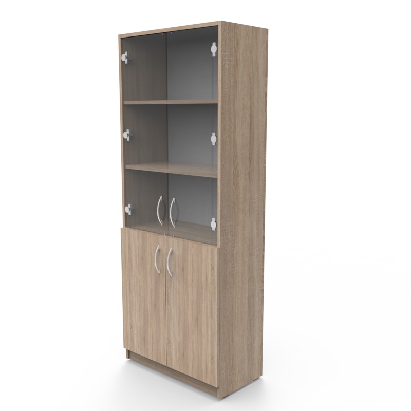 Шафа книжкова зі скляними дверцятами 700х347х1825 мм «ЕЛКОН-ДІЗАЙН»